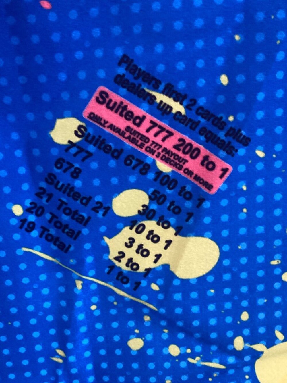 Luxor Las Vegas Blue Man Group Blackjack Felt Tablecloth - Unused RARE Unique - Picture 11 of 16